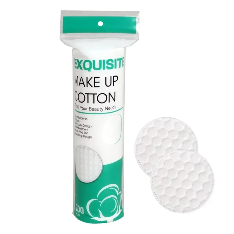 Double-side Round Makeup Cotton Remover Pads Women Disposable Compress Face Cleaning Wipes Three Layer Makeup Accessories Quake NO.2 Pearl Weave