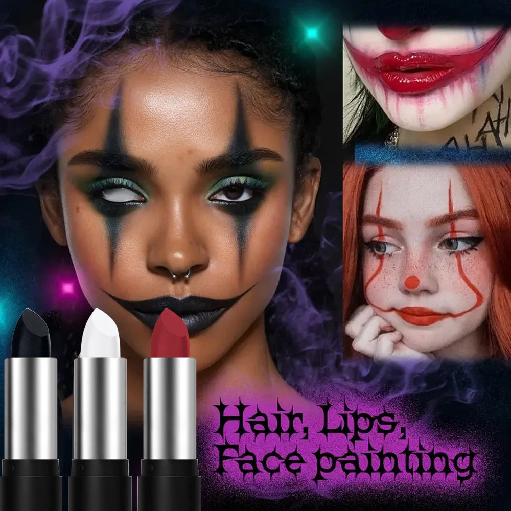 6 Colors Oil Face Body Paint Stick Cream Eyeblack Tube Black Body Painting Blendable Sticks For Halloween Cosplay Joker Makeup Quake