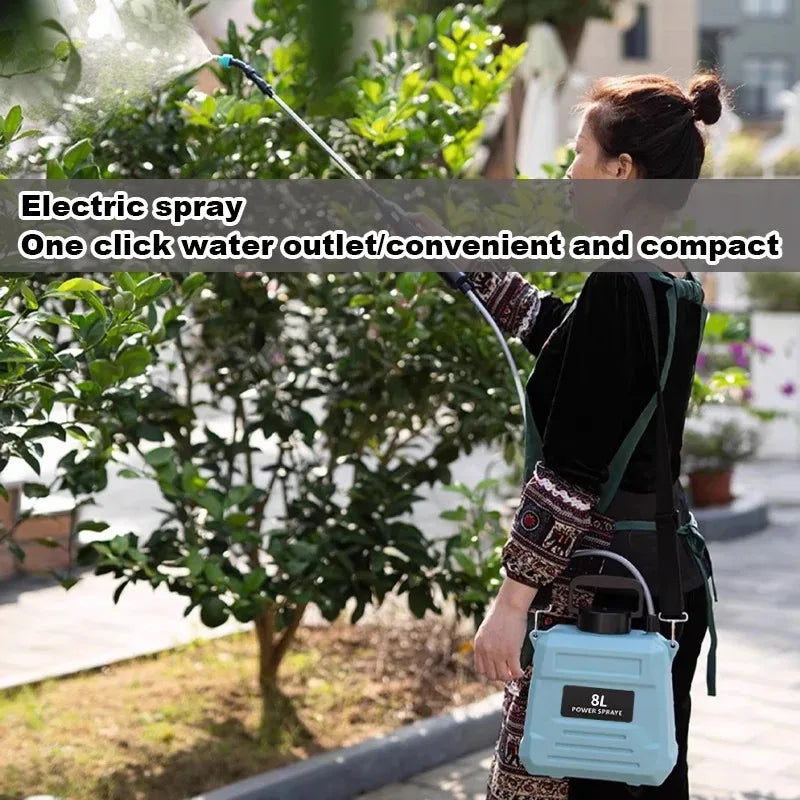 High-Pressure Agricultural Sprayer Lithium Battery 8L Backpack Pesticide Sprayer New Disinfection Irrigation Electric Sprayer Quake