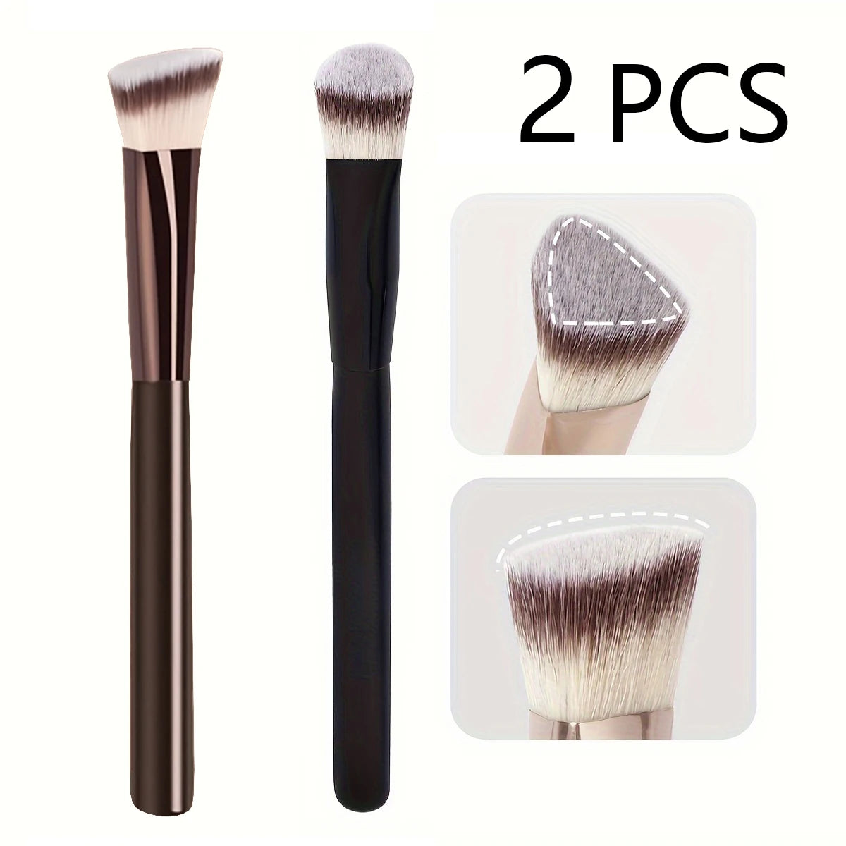 Premium Concealer Brush, Triangle Brush Head, Soft Synthetic Bristles, Fit for The Skin Quake Brown And Black