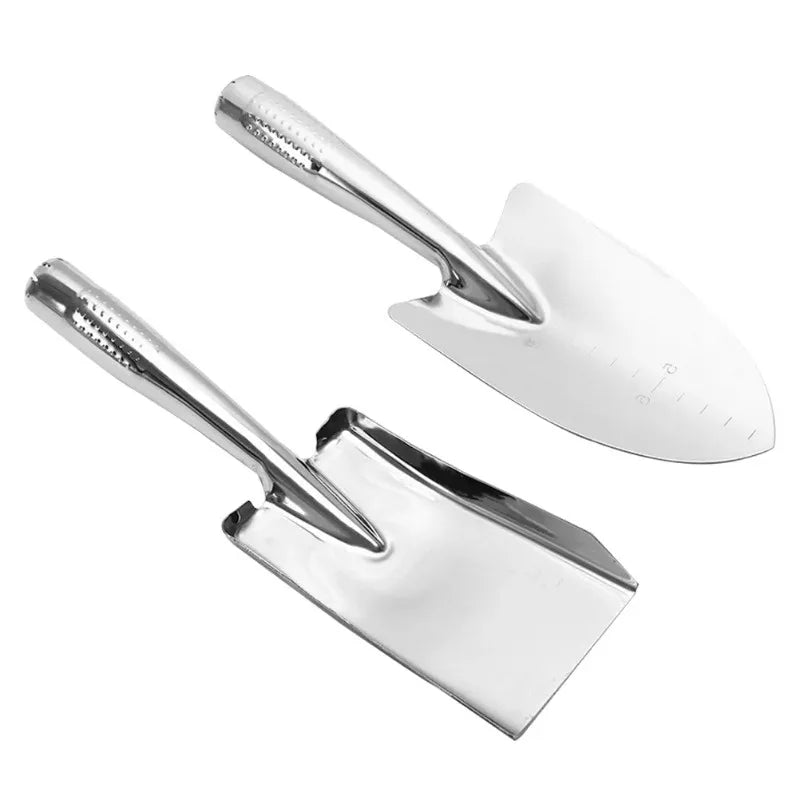 1PC Plastic Handle Gardening Hand Tools Stainless Steel Scale Shovel Rake Fork for Home Garden Flower Potting Weeding Quake
