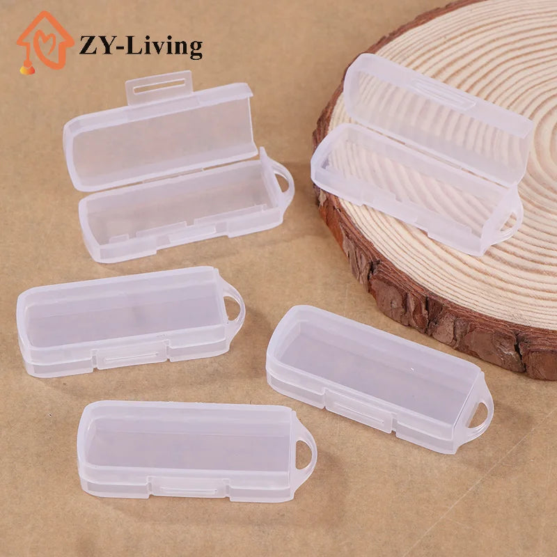 -5 PCS Transparent PC USB Flash Drive Cases Contemporary Style Storage Boxes With Lids For OTG Rotating Drives Quake