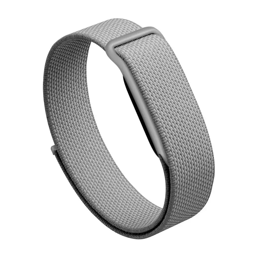 For Google Fitbit Air Nylon Watch Band Adjustable Loop Strap Breathable Soft Wristband for Fitness Sports Outdoor Daily Wear Quake Dark Gray