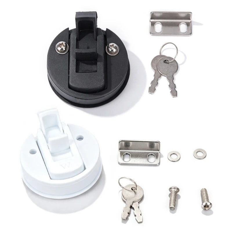 Marine Inspection Panel Lock Set with Flush Pull Handle, Keyed Nylon Deck Access Hardware 2 Pack for Boat Covers H8WE Quake