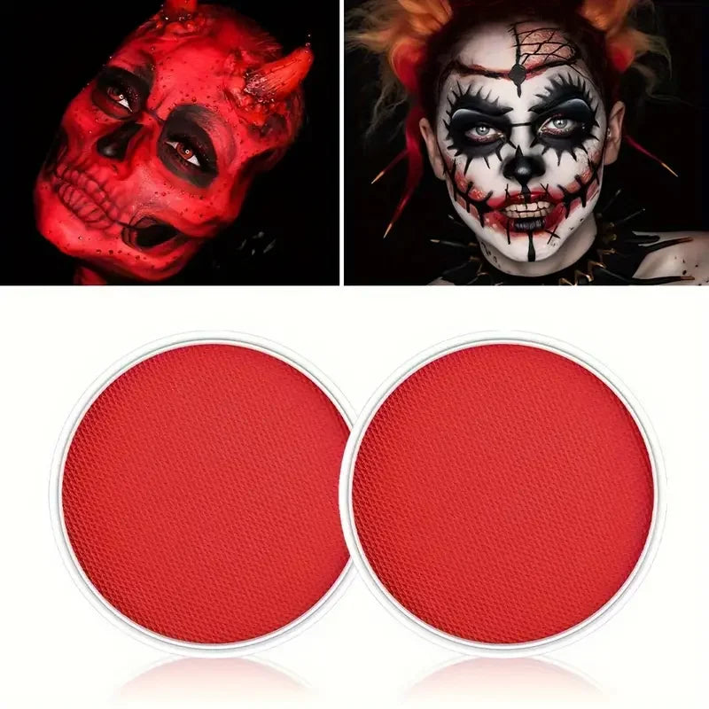 30G Water Monochromatic Body Paint Black And White Matching Makeup Face Paint Halloween Party Waterproof Makeup Body Painting Quake 2pcs red
