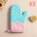 1Pcs Thickened Plaid Microwave Oven Gloves Heat Resistant Anti-scald Insulation Gloves Kitchen Baking Tools Quake A3