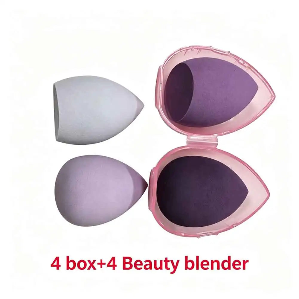 vvocci Gourd Oblique Cut Powder Puff Makeup Sponge Makeup Sponge Beauty Cosmetic Egg 4pcs Beauty Blender Teardrop Quake M81 purple pink-box