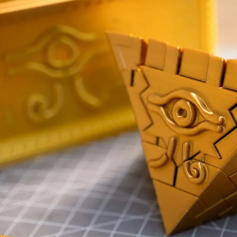 New Hot Yu-Gi-Oh Millennium Puzzle Gold Sarcophagus 3D Printed Desktop Decor Card Storage Box Creative Gift Toy for Anime Fans Quake