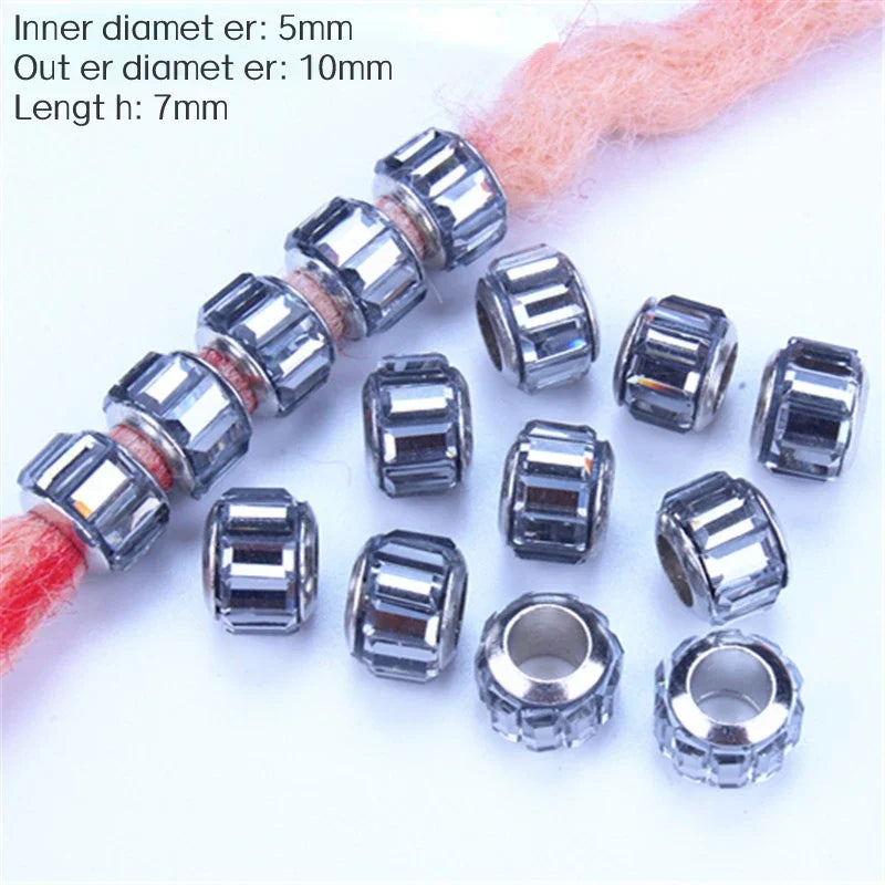 5pcs Hair Dreadlock Jewelry Hair Little Braids Decoration Beaded Bead Wig Headdress Hair Accessories Styling Tool Braiders Stuff Quake LQ684 11