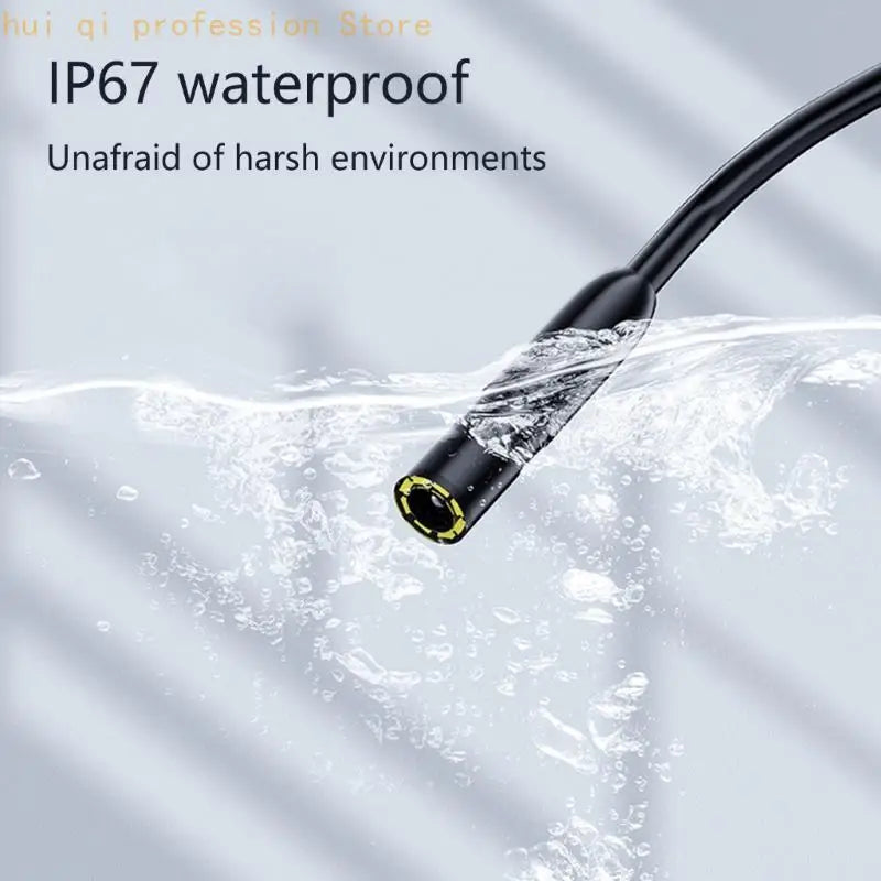 1080P Handheld Borescope with 60° Flexible Camera Waterproof Inspection Camera for Automotive Repair Pipe Diagnostics H8WE Quake
