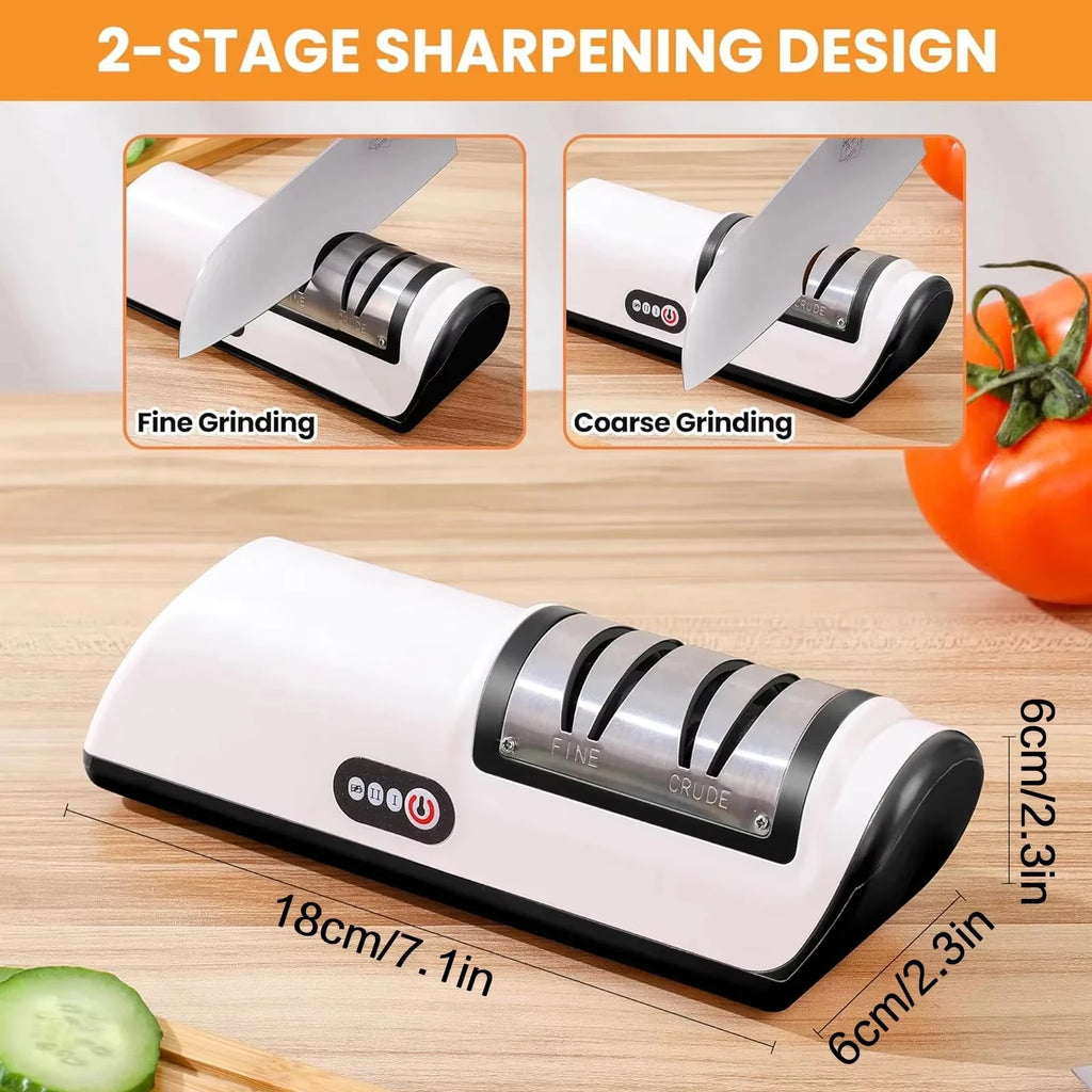 Electric Knife Sharpener Quick Sharpening Tool Rechargeable Non Slip Pad Portable Kitchen Blade Sharpener Quake