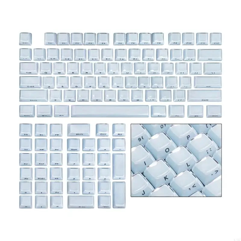 OEM Profile Keycap with Side Print, 113 Keycaps for Mechanical Keyboard Lighting, Daily Typing, and Layout Coverage K1KF Quake Blue CN