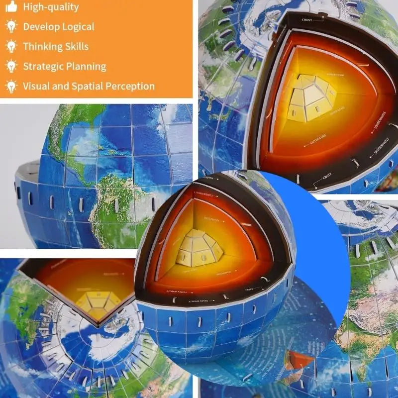 Educational Earth Structure Model Assembly Paper Earth Structure Model Geography Teaching Aid For Students And Teachers K1KF Quake