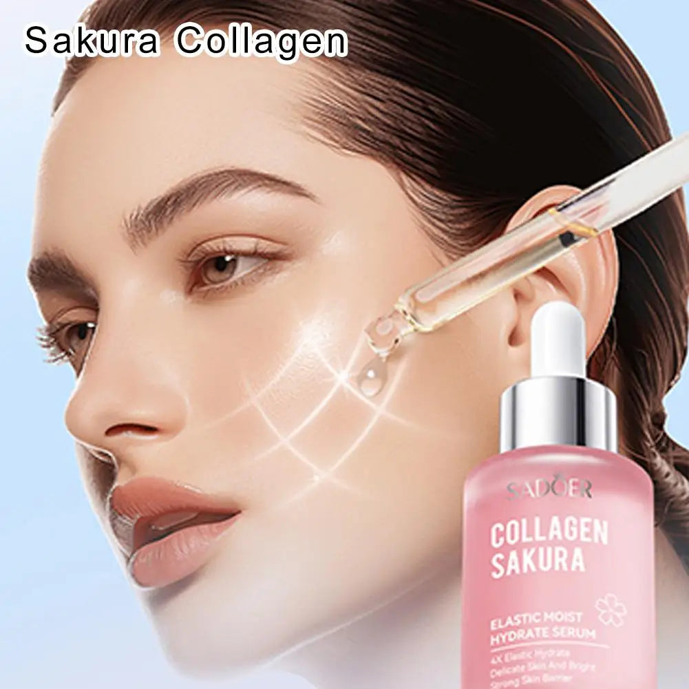 SADOER Sakura Facial Serum Hydrating Whitening Minimizing Firming Face Essence Facial Skin Care Products Quake