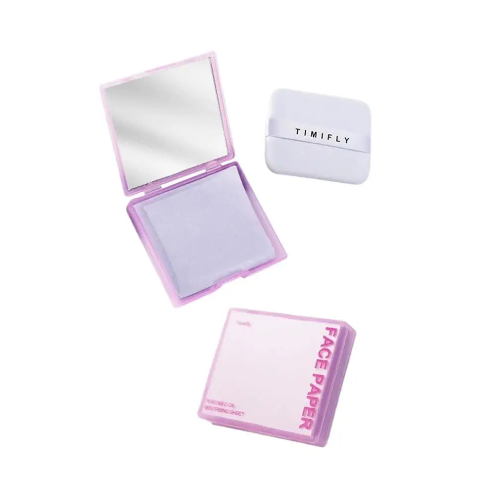 Oil Blotting Sheets for Face, Face Blotting Sheets for Oily Skin with Mirror & Makeup Puff, Oily Skin Blotting Paper for Women Quake B