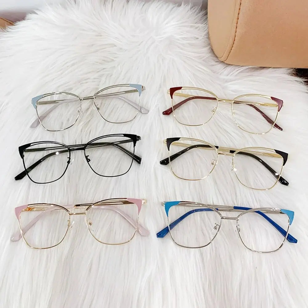 Trendy Office Anti Blue Light Glasses Women Fashion Retro Cat Eye Optical Eyeglasses Blue Rays Blocking Eye Protection Eyewear Quake