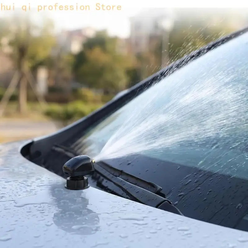 Car Windshield Washer Nozzle for Washer System Maintenance, Two-Outlet Adjustable Washer Nozzles with Hose Fittings and Install Quake