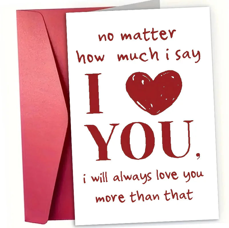 1 set Valentine's Day Greeting Cards Flower Shops Handwritten Flowers Baking Confession Souvenir Cards Instagram Style Quake Red 10x15cm