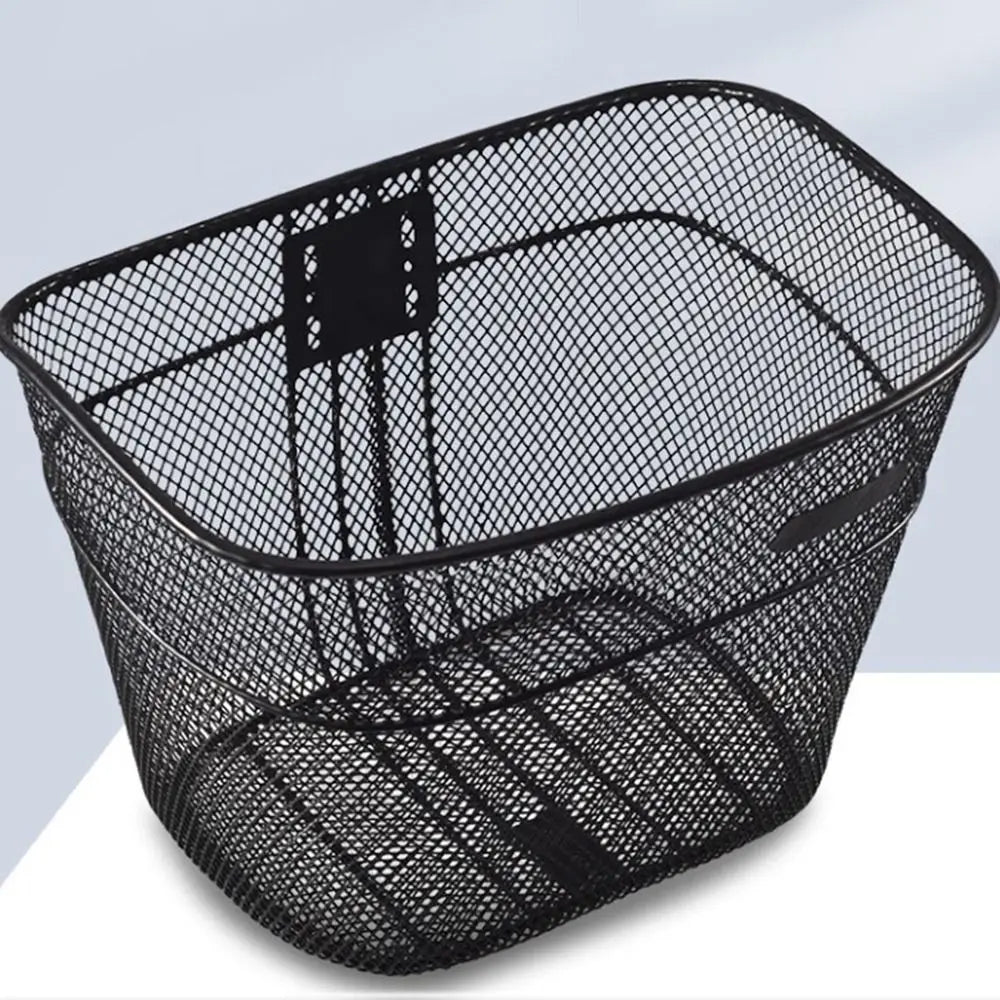 Easy To Install Bicycle Rear Basket Fixed Durable Adjustable Bike Rear Basket Metal Black/Silver Enlarged Bike Basket Quake