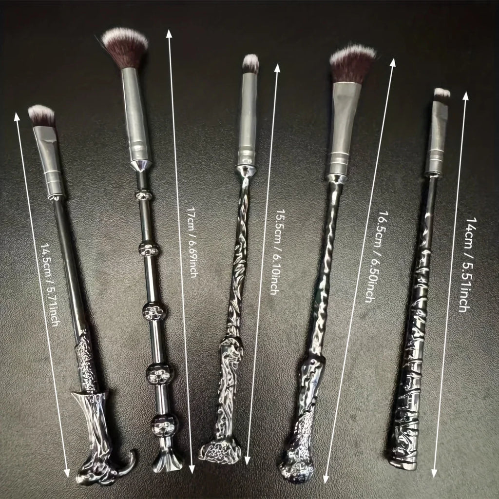 1 set of 5-piece makeup brush set, women's makeup brush set 5PCS, best gift, eye shadow eyeliner pen mixed lip bronze metal make Quake