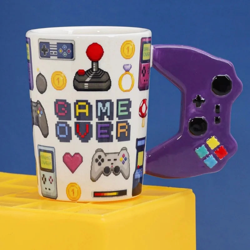 Handmade Ceramic Coffee Cup 350ml Game Controller Style Home Breakfast Milk Cup Creative Birthday Gift Quake