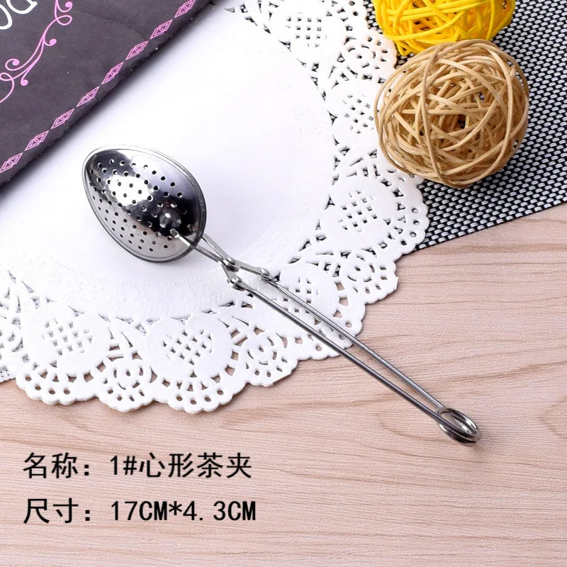 New stainless steel heart-shaped tea tongs/infuser/strainer - tea accessories for home tea ceremony Quake B