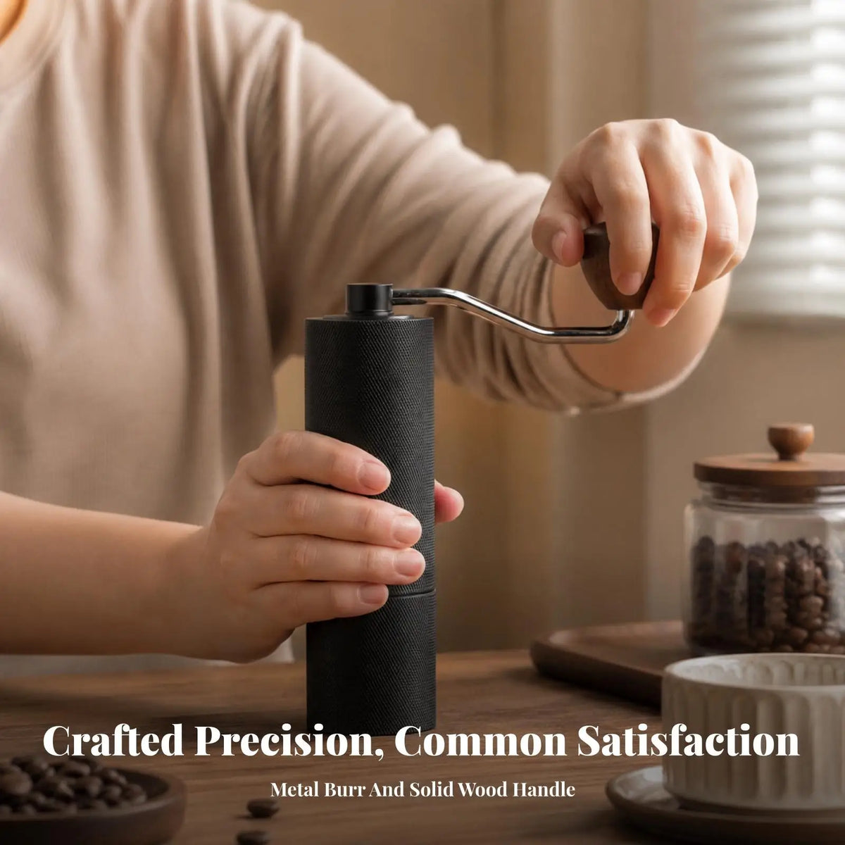 Manual Coffee Grinder Hand Crank Portable Mill for Travel Hiking Backpacking Fresh Coffee Making Quake
