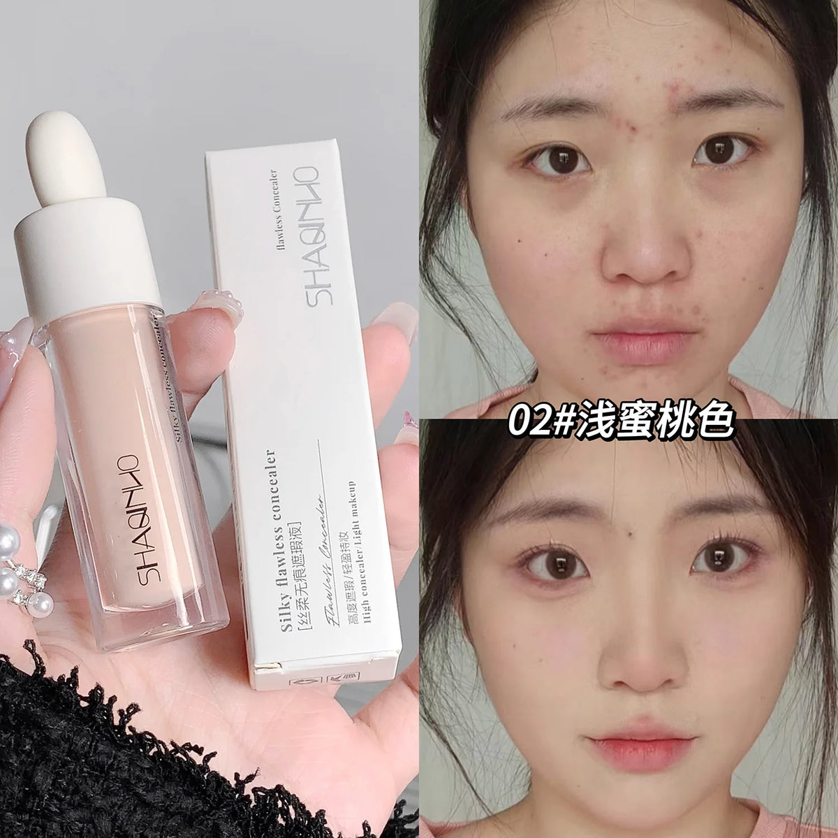 SHAQINUO Waterproof Concealer Stick - Full Coverage for Dark Circles & Acne Spots - Brightening Party Stage Makeup Quake WHITE