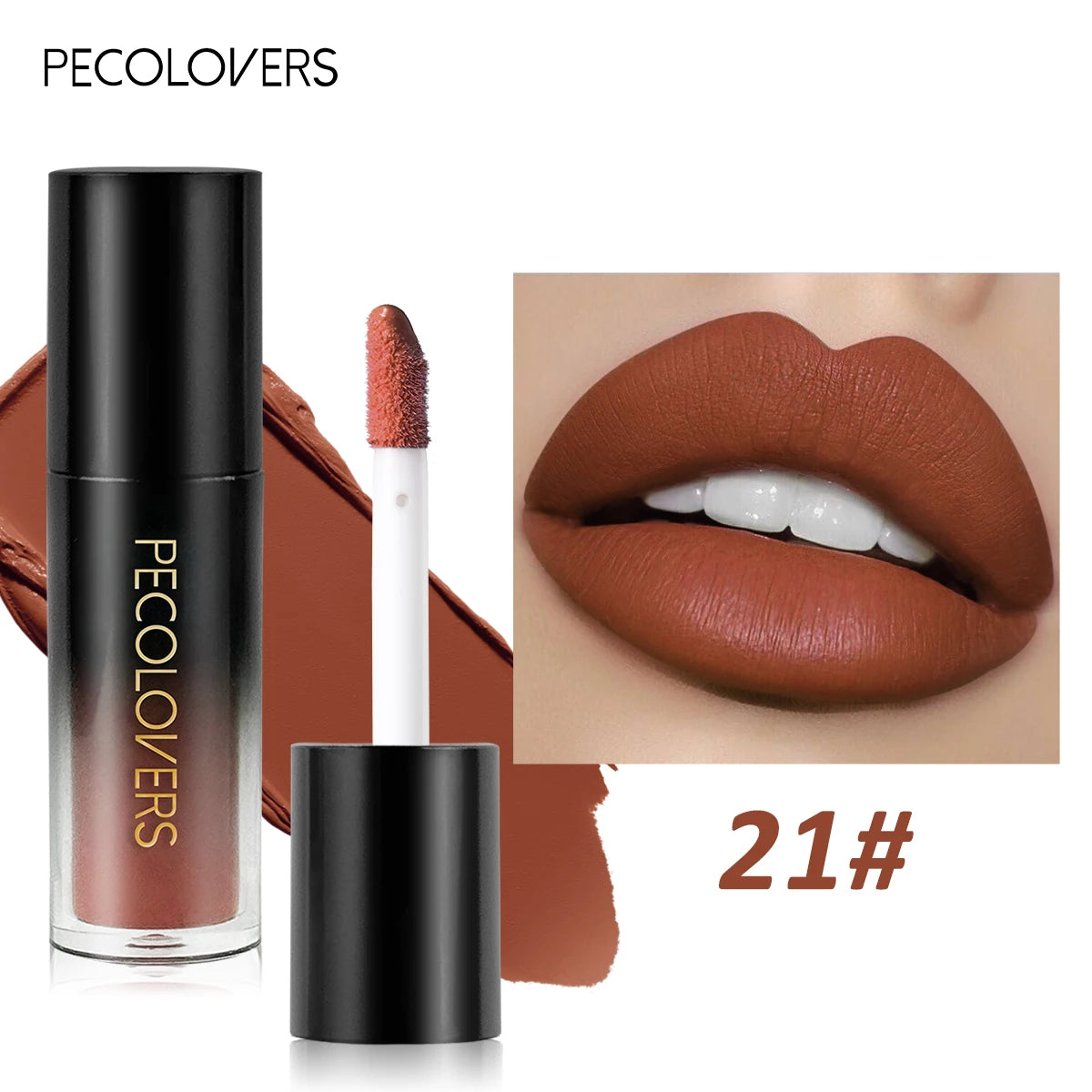 Multiple Colors Matte Velvet Lip Gloss, Waterproof Long-lasting Non-stick Cup,smooth Lipstick To Apply High Color Rendering Quake 21