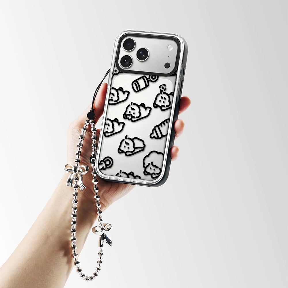 6090673 White Border Magnetic Phone Case Cover for IPhone 13 14 15 16 17 18 Pro Max Case Quake