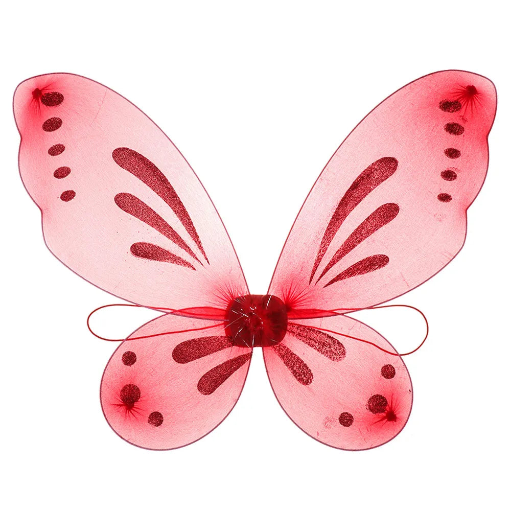 Birthday Party Favor Angel Wings for Butterfly Fairy Costume Accessories Dress-Up Wings Fairy Wings Quake red