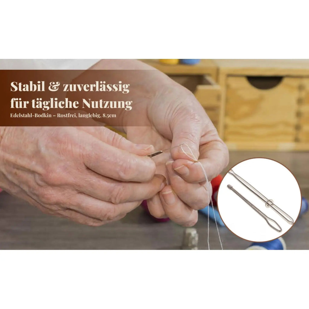 Aluminium Alloy Tapestry Bent Large Eye Darning Knitting Needle Set for Embroidery and Hand Sewing Quake
