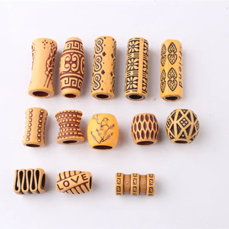 10pcs Hair Beads Rings Beads Braiding Hair Clips for Women Girls Cuffs Tubes Charms Dreadlock Hair Styling Tools Accessories Quake