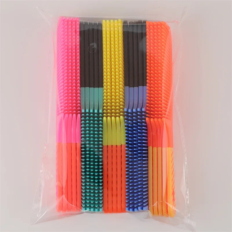 5pcs Random Color Fine Tooth Comb Set Essentials Styling Round Combs Plastic Handle Hairdressing Tools for Grooming and Beauty Quake