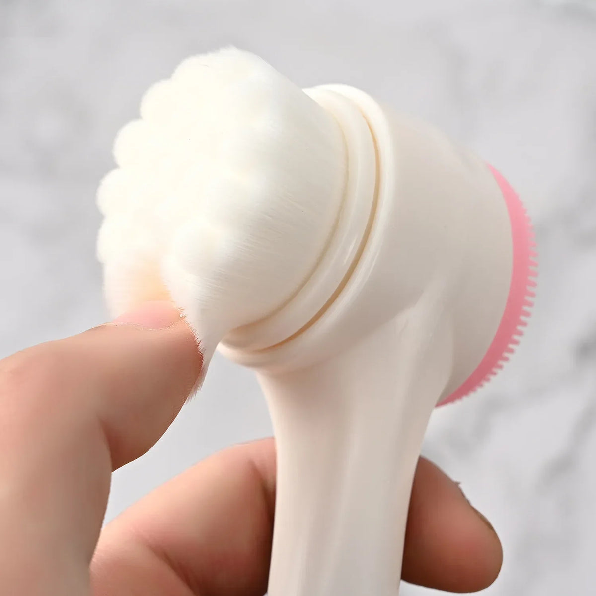 Silicone Facial Facial Cleansing Brush Manual Massage Facial Cleansing Brush Soft Bristles Silicone 3D Double-Sided Face Brushes Quake