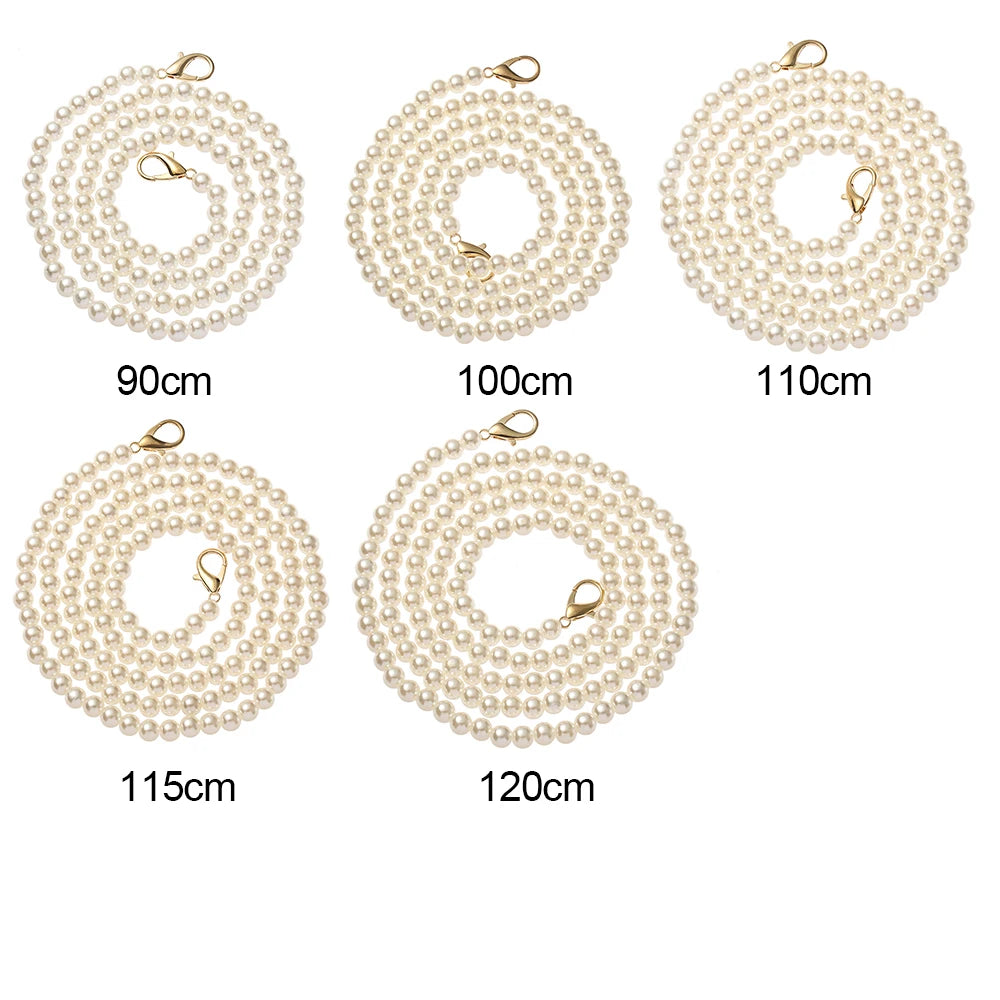 High Quality Pearl Belt Accessories Pearl Strap DIY purse Replacement Long Beaded Chain Bags Handbag Handles Quake