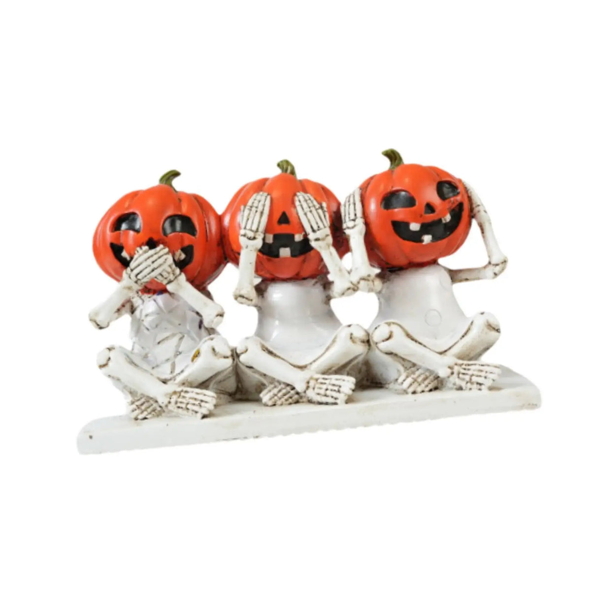 Creative Skeleton Pumpkin Figurine Resin Decor Statue for Room Decoration Shelf Cabinet Halloween Centerpiece Quake