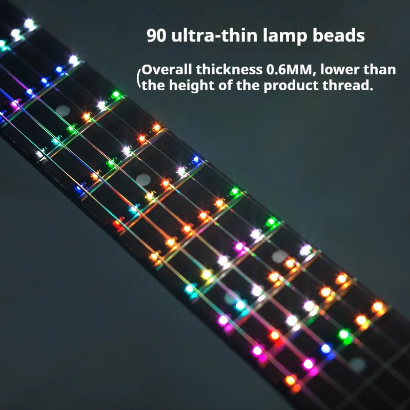 Guitar Fretboard Light with 12 Lighting Modes,Scale Learning System&Rhythm Sync for Party,Street Performance,Live Streaming Quake