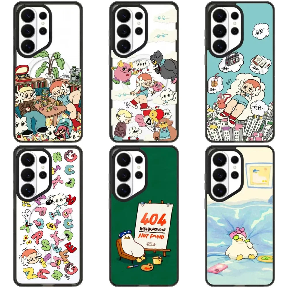 6081891 Acrylic Magnetic Case: Compatible with Samsung Galaxy S23 U S24U S25 S26 Ultra S25+ S26 Plus Shell Quake