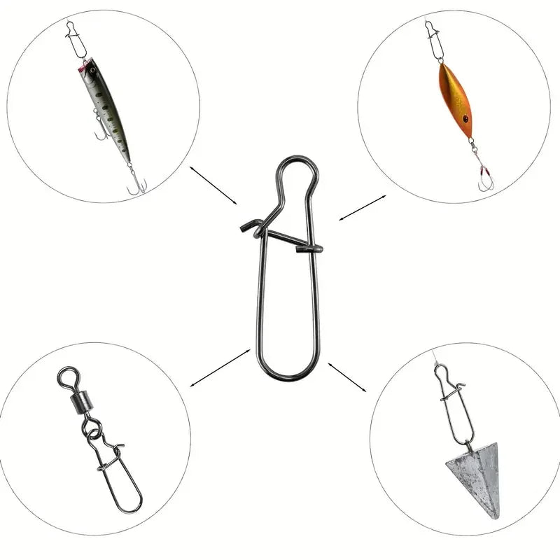 250pcs/box Stainless Steel Reinforced Pins Bagged Minnow Popper Lure Quick Connectors Fishing Accessories Suitable for Outdoor Quake