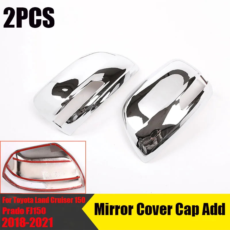 For Toyota Land Cruiser 150 Prado FJ150 2018 2019 2020 2021 Chrome Side Door Rearview Mirror Cover Cap Trim Frame ABS Car Parts Quake