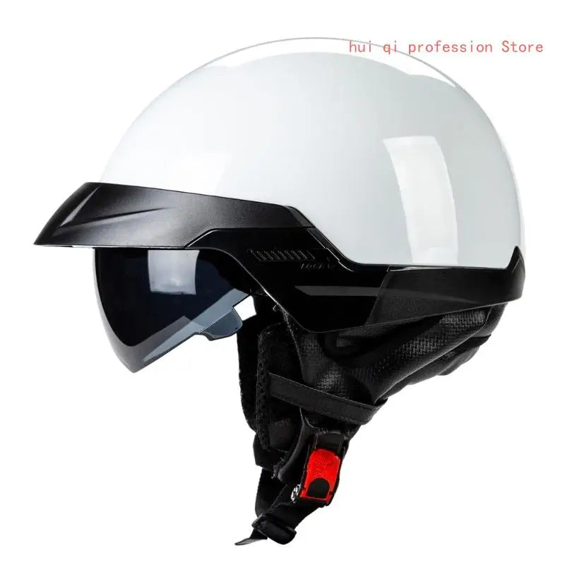 Vintage Motorcycles Helmet Men and Womens Adults Open-Face Motorbike Helmets with Goggles Helmet H8WE Quake