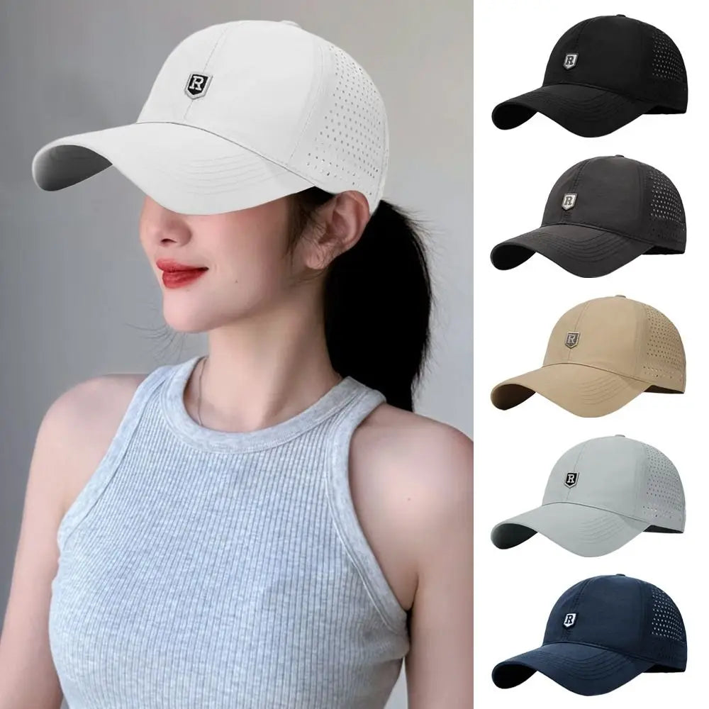 Outdoor Quick Dry Summer Baseball Cap Breathable Large Size Sun Hats UV Protection Adjustable Trucker Cap Men Women Quake