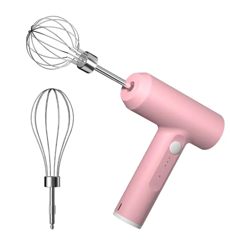 1 PCS Wireless Electric Food Mixer Portable 3 Speeds Egg Beater Baking Dough Cake Cream Mixer Kitchen Tools Quake Pink
