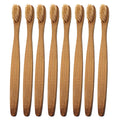 8pcs Bamboo Toothbrush Wooden Eco-Friendly Bristle Tooth Brushes For Sensitive Gums Teeth Stain Removal Sustainable Oral Quake Default Title