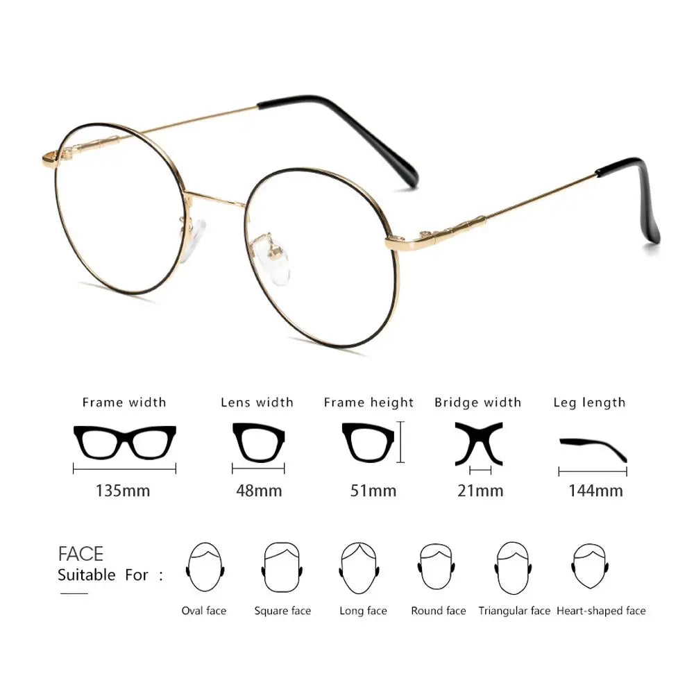High-definition Blue Light Blocking Glasses Women Men Fashion Classic Metal Round Computer Goggles Anti Blue Rays Nerd Eyewear Quake