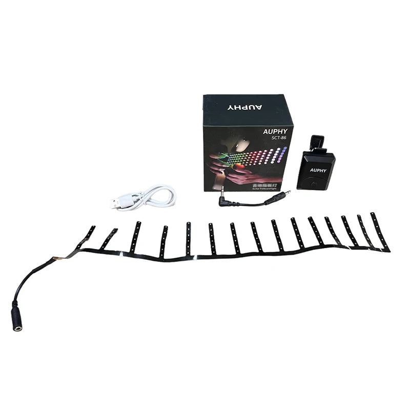 Guitar Fretboard Light with 12 Lighting Modes,Scale Learning System&Rhythm Sync for Party,Street Performance,Live Streaming Quake black