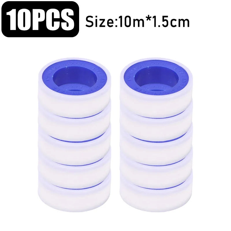 30/1PCS Pipe Leak Proof Sealing Tape Sink Drain Pipe Thread Duct Tapes Plumbing Fitting Repair Tool Waterproof PTFE Sealant Tape Quake 10 Rolls