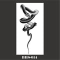 Black Snake Temporary Tattoo Stickers for Women Men Body Waist Lating Waterproof Fake Tattoo Dark Wine Big Size Snake Tattoo New Quake BHS-014