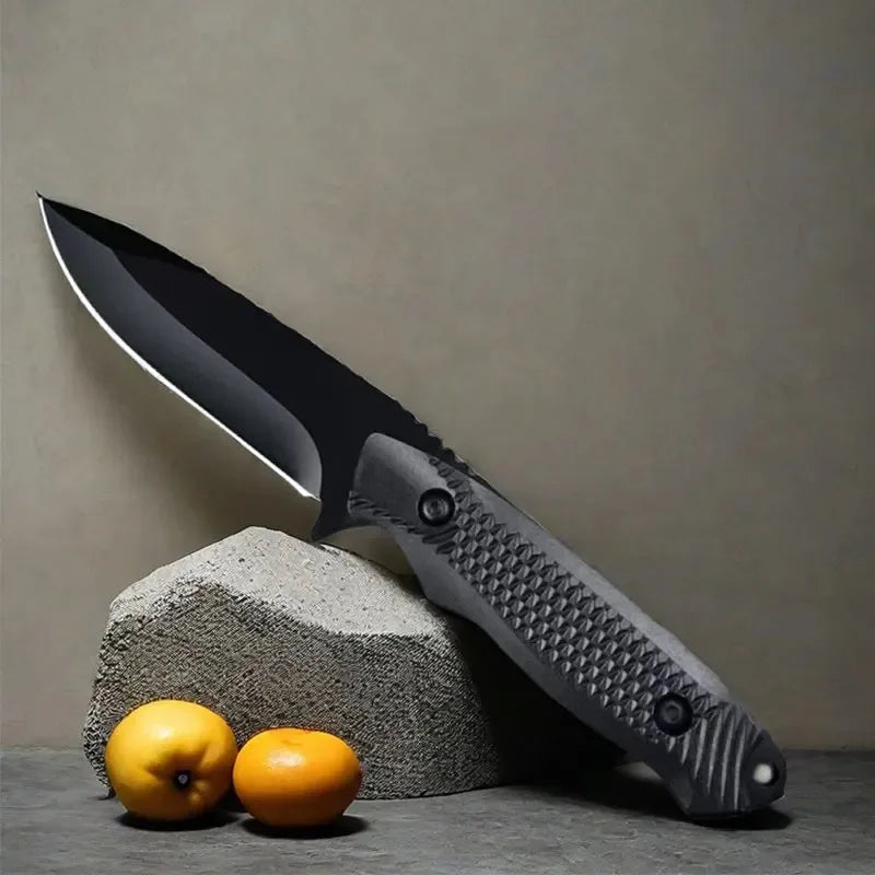 1pc stainless steel sheath pocket knife, high hardness knife, portable sheath peel knife outdoor barbecue knife Quake